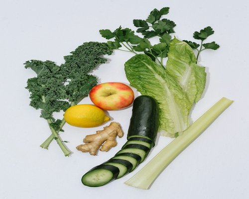 Fresh green healthy foods and vegetables for balanced nutrition